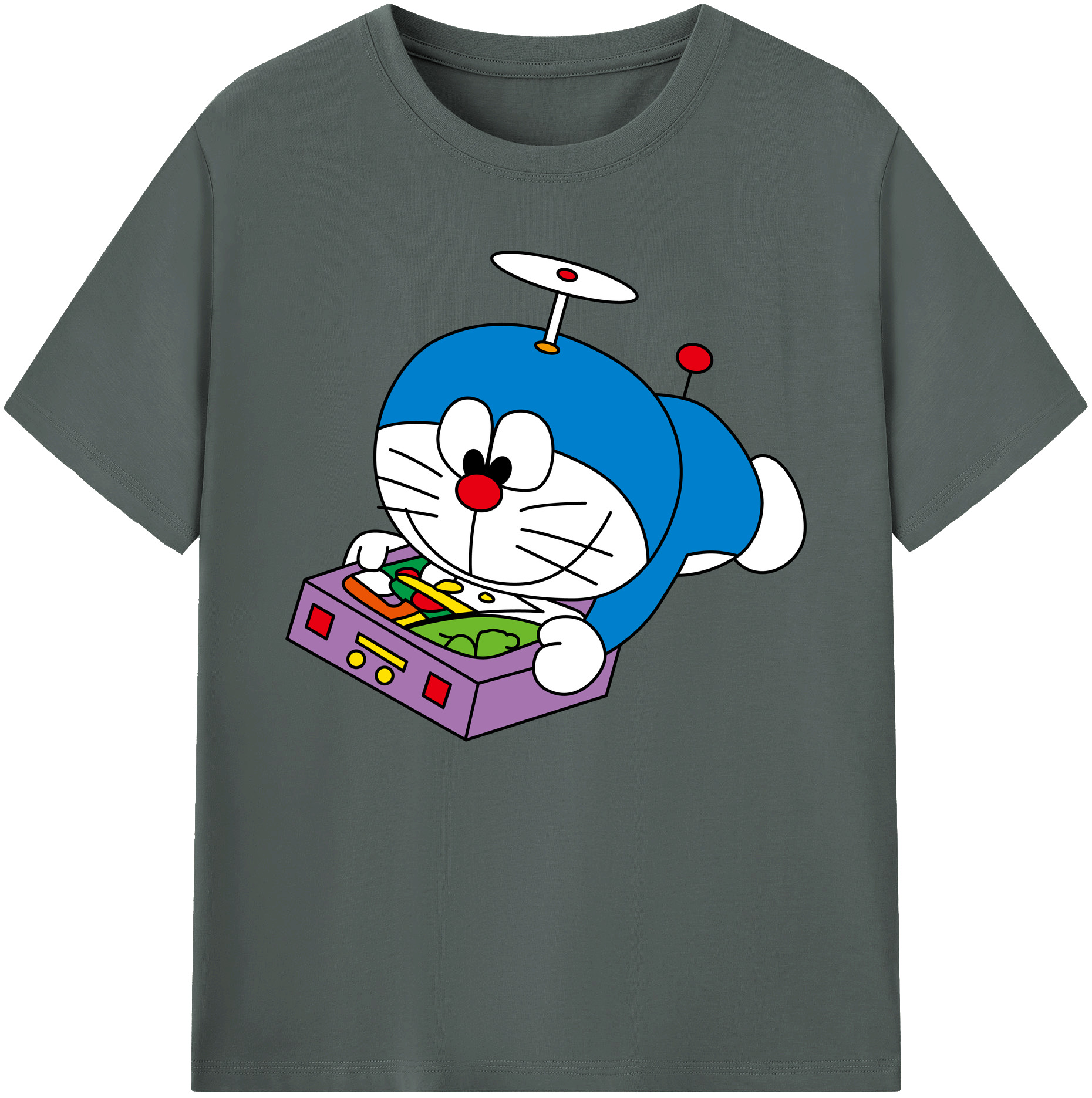 （画像用） ドラえもん Doraemon 綿100％ メンズ半袖Tシャツ｜肌触りやわらか＆通気性